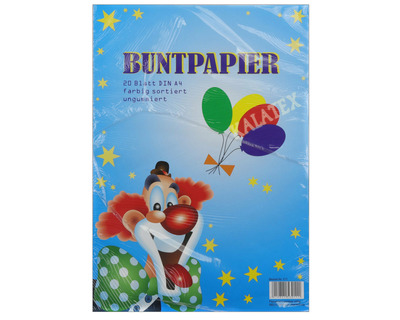 Buntpapier A4 mehrfarbig 21 x 29,7 cm 20Bl.
