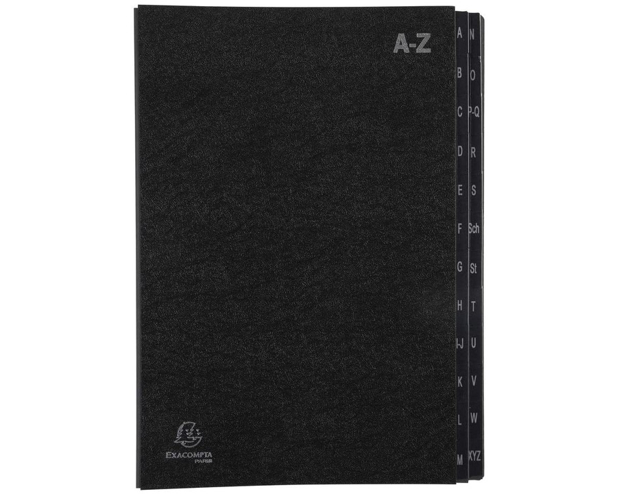 Exacompta Pultordner A4, 24 Fächer schwarz A-Z