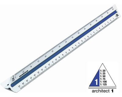 Rumold Dreikant-Maßstab "Architekt 1" weiß/blau 30 cm