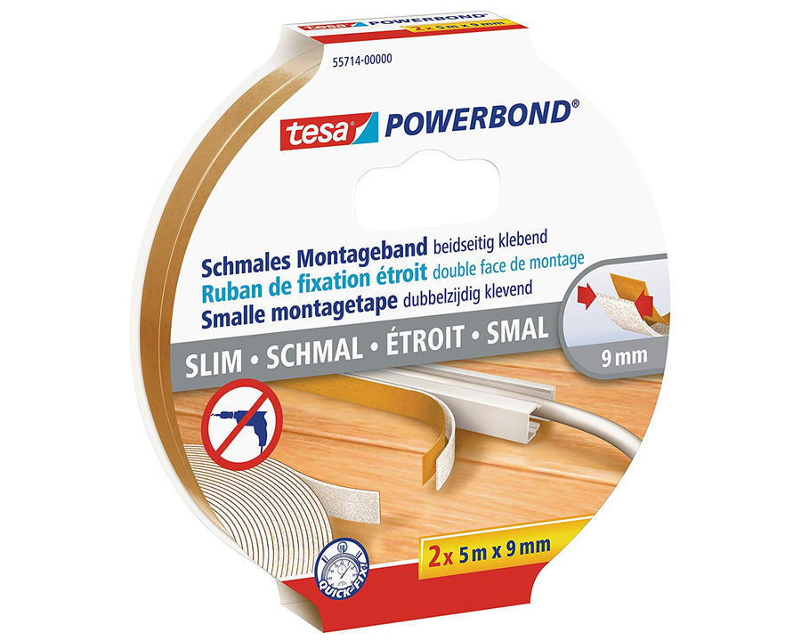 Tesa Montageband "Powerbond" schmal 9 mm x 5 m 2St.
