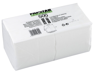 Papstar Servietten, 1/4-Falz weiß 1-lagig 500St.