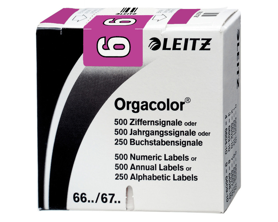 Leitz Ziffernsignal "Orgacolor" 6 violett 500St.