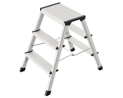 Hailo Klapptritt "StandardLine D60" silber 2 x 3 Stufen