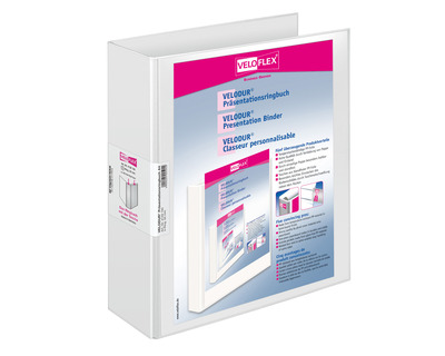 Veloflex Präsentationsringbuch A4 "Velodur", 4 Ringe weiß 50 mm