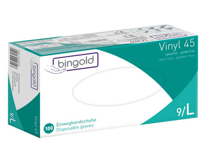 Bingold Einweg-Handschuhe "45", Vinyl transparent Gr.L 100St.