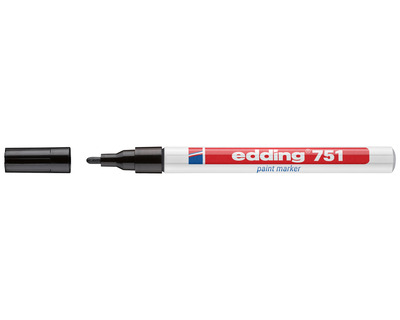 Edding Lackmarker 751 schwarz 1-2 mm Rundspitze