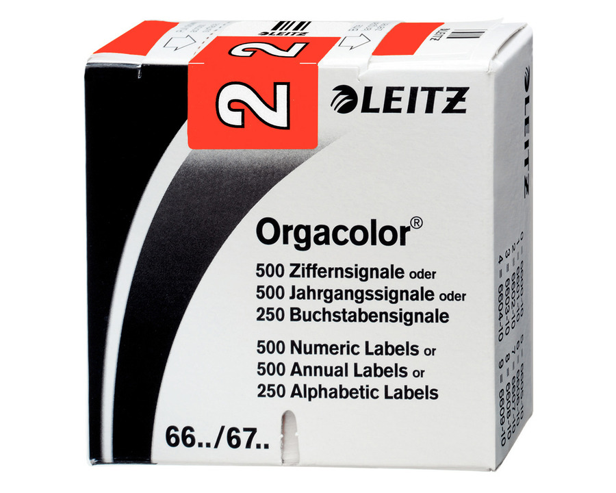 Leitz Ziffernsignal "Orgacolor" 2 rot 500St.