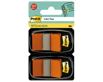 Post-it Haftmarker "Index 680" orange 25,4 x 43,2 mm 2x50Bl.