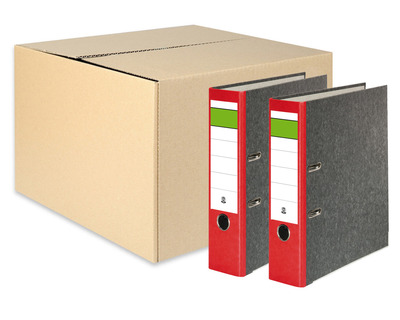 Ordner Wolkenmarmor A4 "Grüner Balken" rot 80 mm 20St.
