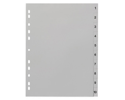 PP-Register A4, 1-10 grau 225 x 297 mm
