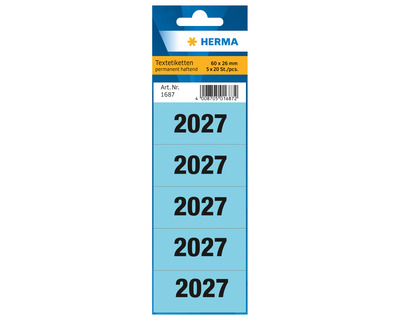 Herma Inhaltsschild "2027" blau 60 x 26 mm 100St.