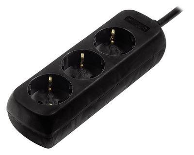 Steckdosenleiste 3-fach schwarz 1,4 m