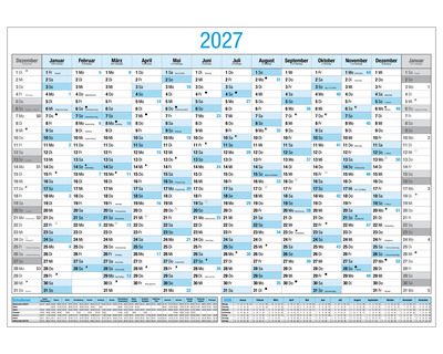 HK Plakatkalender 2027 100 x 70 cm 1 Seite = 14 Monate