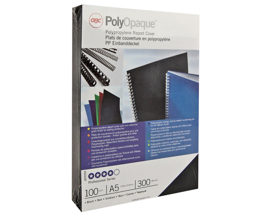 GBC Deckblätter A4 "PolyOpaque", PP blau 300 my 100St.