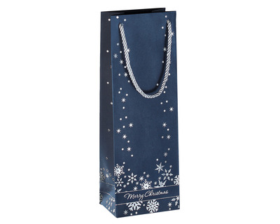 Sigel Geschenk-Tragetasche "Silver Snowflakes", für Flaschen 125 x 360 x 85 mm