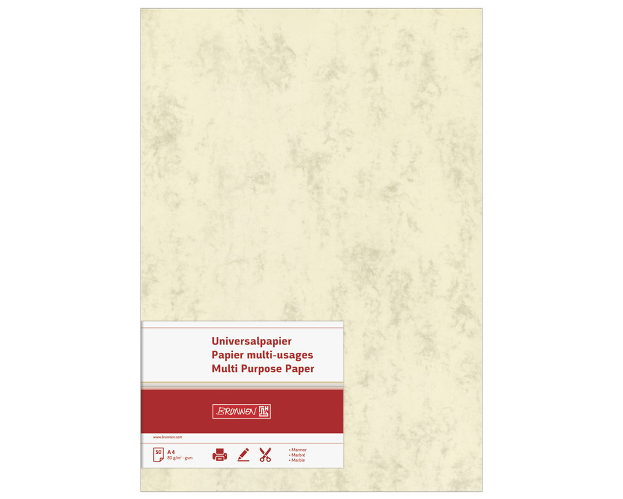 Brunnen Designpapier A4 "Marmor" chamois 160g/m² 25Bl.