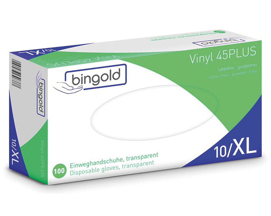 Bingold Einweg-Handschuhe, Vinyl transparent Gr.XL 100St.