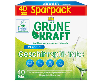 Fit Geschirrspül-Tabs "Grüne Kraft Classic" 40St.