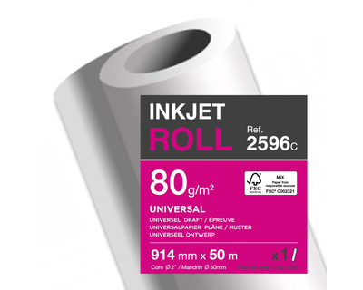 Clairefontaine Rollen-Plotterpapier "Inkjet Universal" 80g/m² 914 mm (36") x 50 m