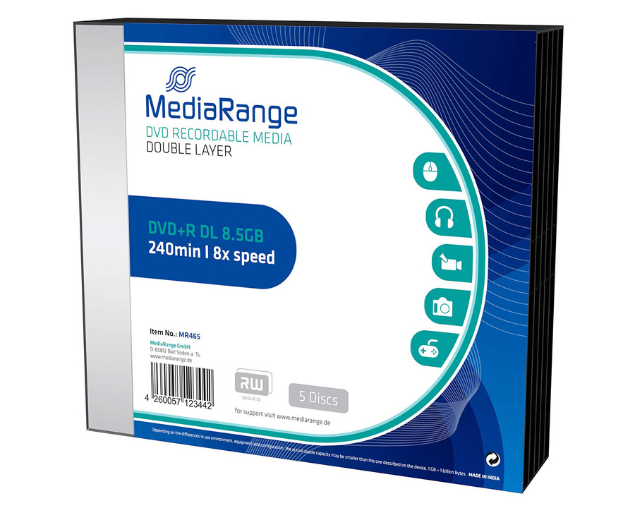 Mediarange DVD+R DL 8,5GB Slim Case 5St.
