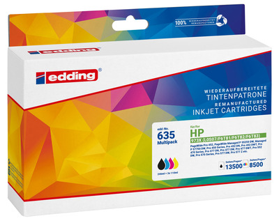 Edding Refill-Tintenpatrone 635, HP 973X, Multipack CMYK 4St.
