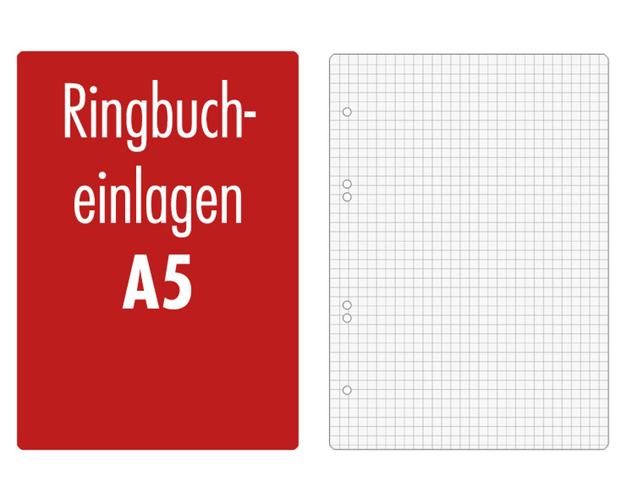 Ringbucheinlagen A5 weiß kariert (Lineatur 22) 50Bl.