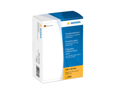 Herma Frankier-Etiketten, doppelt weiß 140 x 50 mm 500Et.