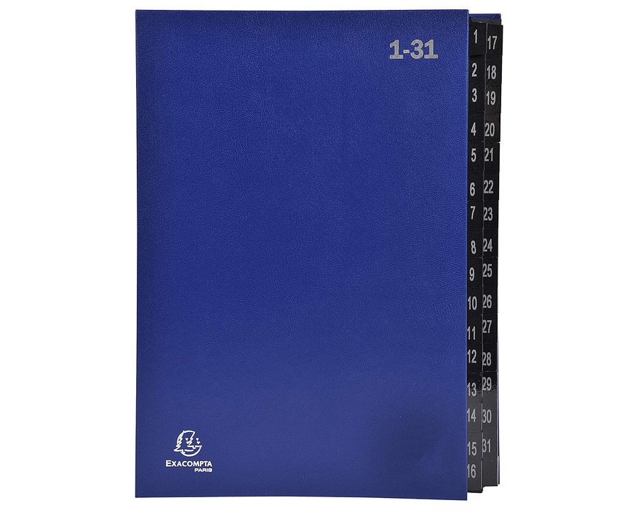 Exacompta Pultordner A4, 44 Fächer blau 1-31