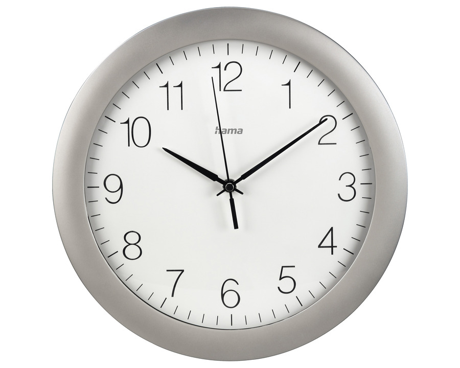 Hama Funk-Wanduhr "Teneriffa" silber Ø30cm