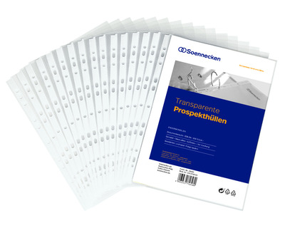 Soennecken Prospekthüllen A4 "Premium" transparent genarbt, 80 my 10St.