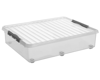Sunware Aufbewahrungsbox "the q-line" 60 Liter, mit Rollen transparent 50 x 20 x 80 cm