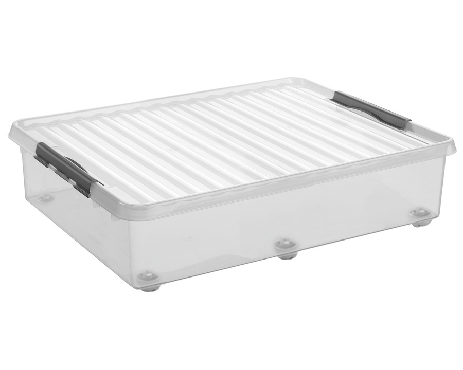Sunware Aufbewahrungsbox "the q-line" 60 Liter, mit Rollen transparent 50 x 20 x 80 cm