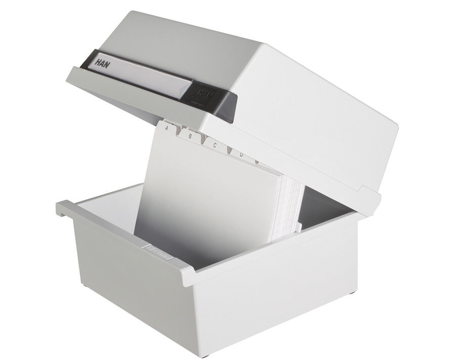 Han Karteikasten A5, für 800 Karten lichtgrau 235 x 190 x 250 mm
