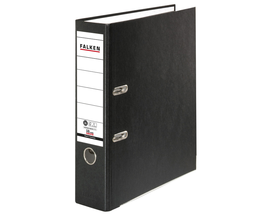 Falken Ordner A4 "Recycolor" schwarz 80 mm