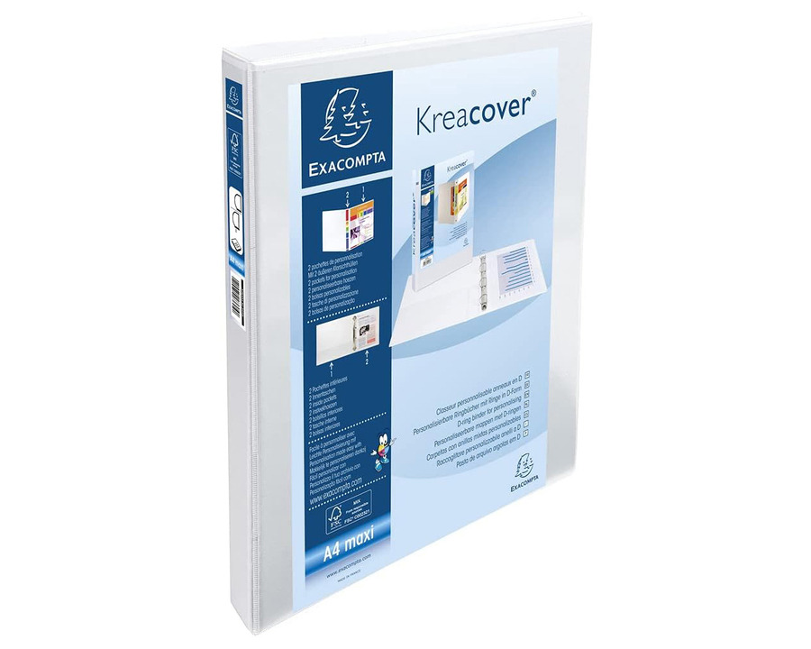 Exacompta Präsentationsringbuch A4 "Kreacover", 2 Ringe weiß 20 mm
