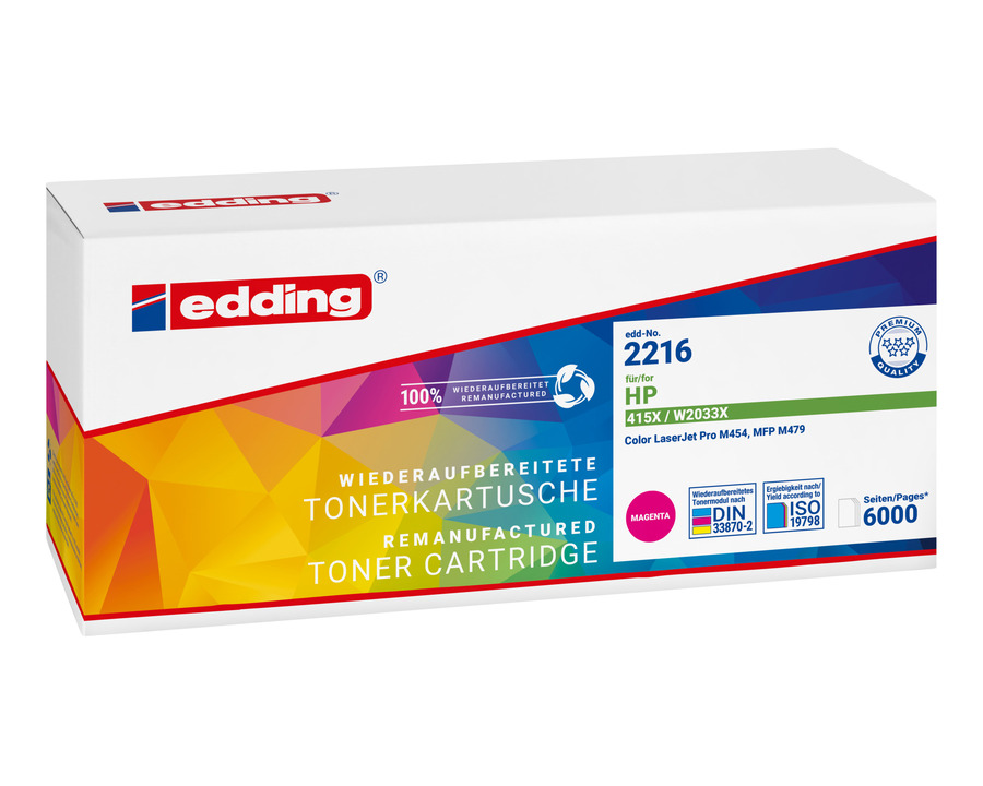 Edding Rebuilt-Toner 2216, HP 415X/W2033X magenta 6.000 Seiten