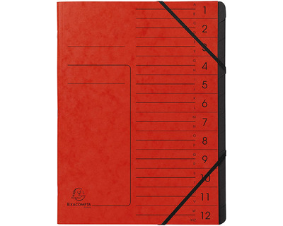 Exacompta Ordnungsmappe A4 "Colorspan" rot 12 Fächer