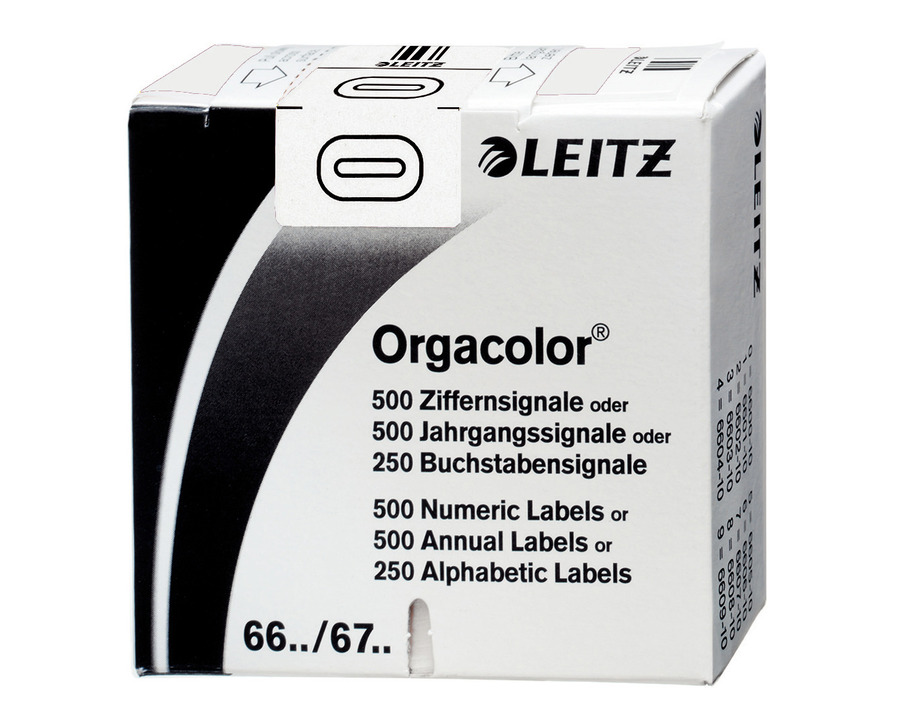 Leitz Ziffernsignal "Orgacolor" 0 weiß 500St.