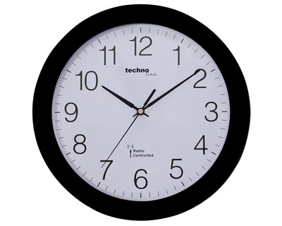 Technoline Funk-Wanduhr "WT8000" schwarz Ø30cm