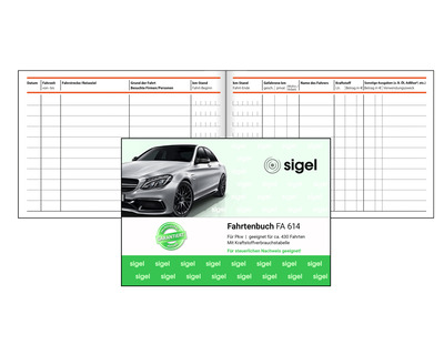 Sigel Fahrtenbuch A6, für PKW 40 Blatt