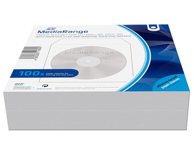 Mediarange CD-Hüllen Papier zum Einkleben weiß für 1 CD 100St.