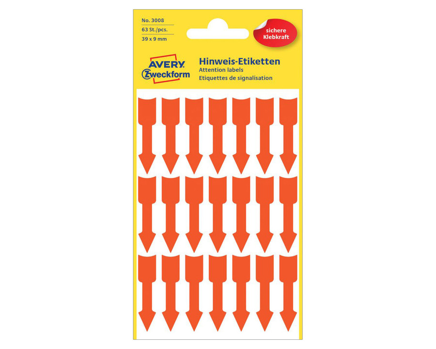 Avery Zweckform Etiketten "Pfeile" rot 39 x 9 mm 63Et.