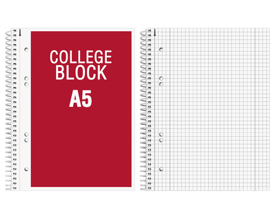 Collegeblock A5 kariert (Lineatur 28) 70g/m² 80Bl.