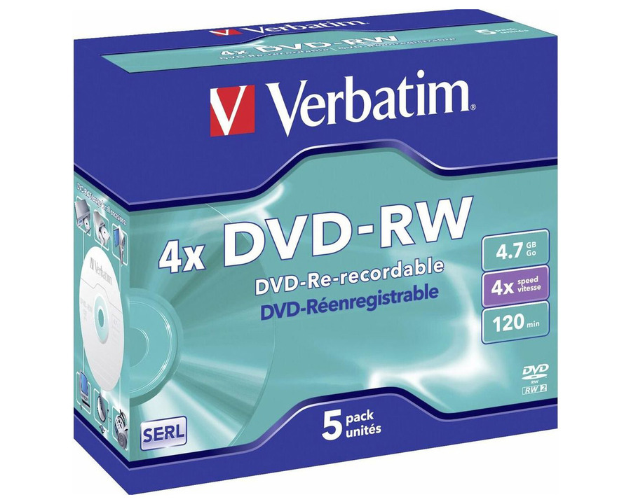 Verbatim DVD-RW 4,7GB Jewel Case 5St.