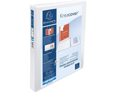 Exacompta Präsentationsringbuch A4 "Kreacover", 2 Ringe weiß 16 mm