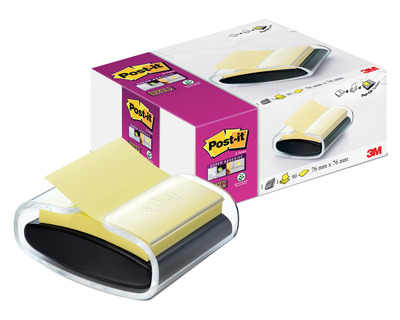 Post-it Haftnotiz-Spender "Super Sticky Z-Notes" transparent/schwarz